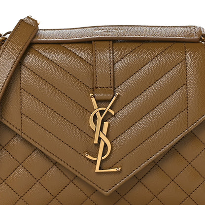 Saint Laurent Grain De Poudre Textured Mixed Matelasse Triquilt Medium Monogram Satchel Old Oil 7 of 9