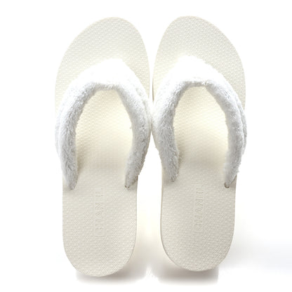 Chanel Terry Cloth CC Logo Thong Sandals 37.5 White 2 of 9