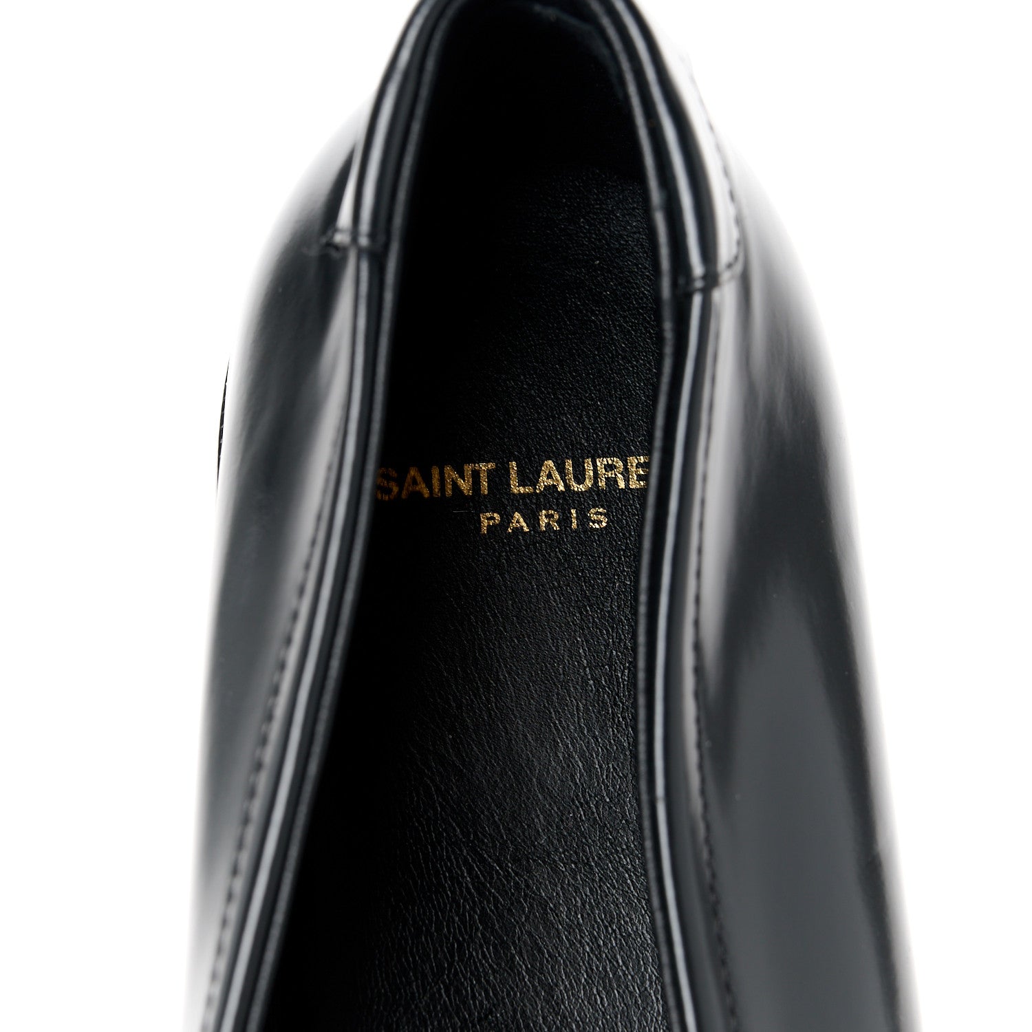 Saint Laurent Glazed Calfskin Penny Loafers 46 Black 7 of 9