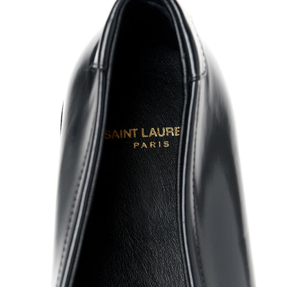 Saint Laurent Glazed Calfskin Penny Loafers 46 Black 7 of 9