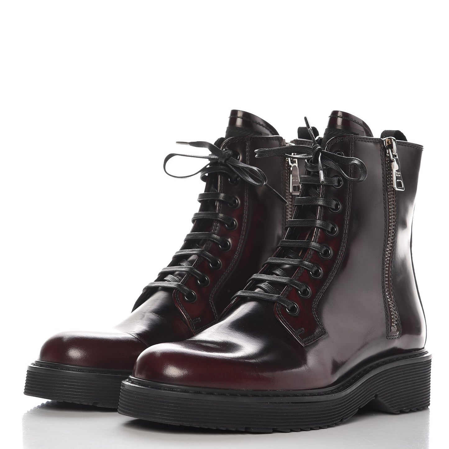 Spazzolato Combat Boots 36 Granato Fume