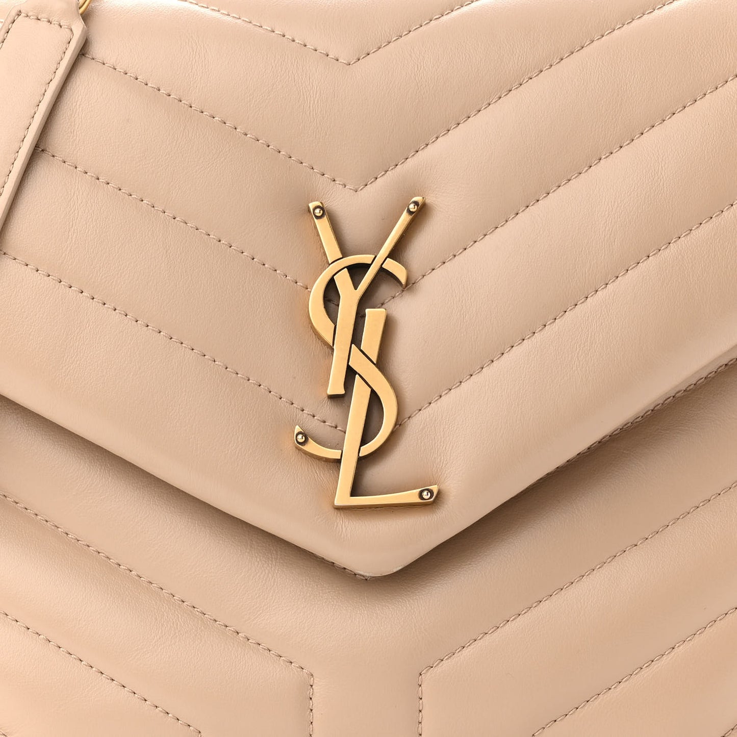 Calfskin Y Quilted Monogram Medium Loulou Chain Satchel Dark Beige