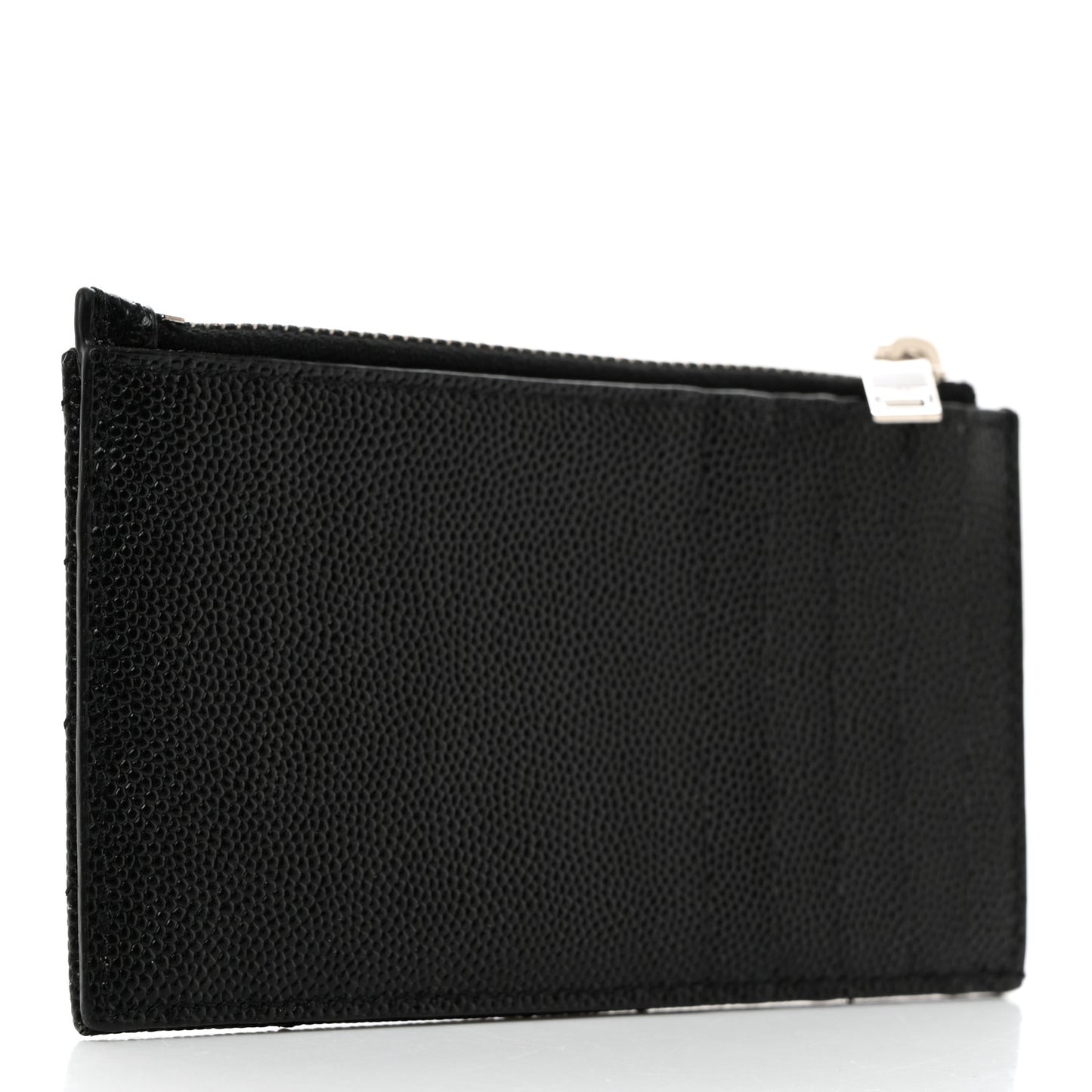 Grain De Poudre Matelasse Chevron Monogram Fragments Zippered Card Case Black