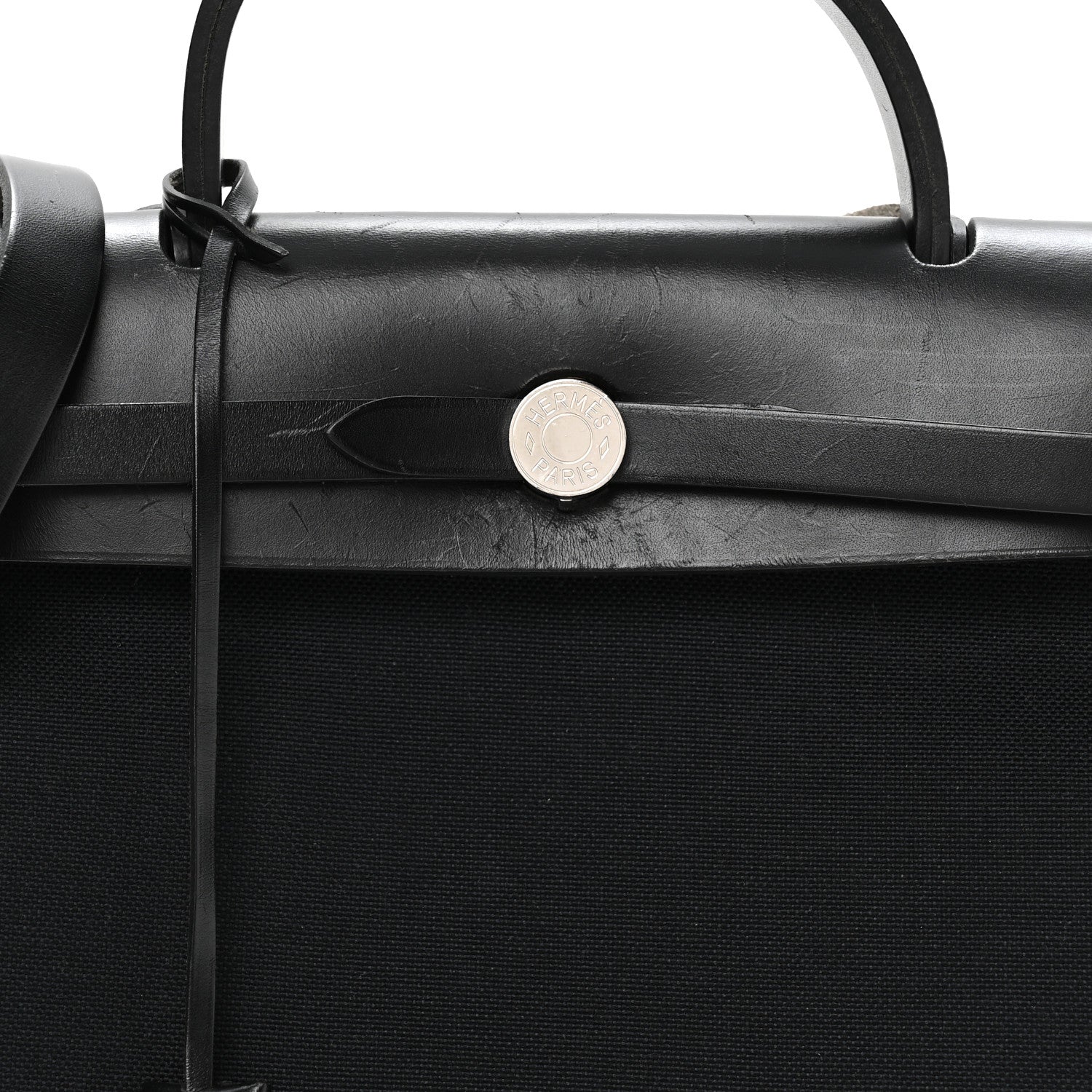 Hermes Military Toile Vache Hunter Herbag Zip PM 31 Black 9 of 11