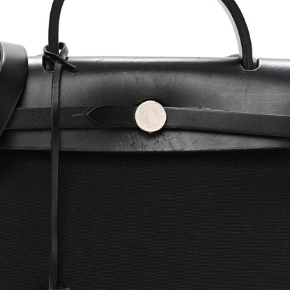 Hermes Military Toile Vache Hunter Herbag Zip PM 31 Black 9 of 11