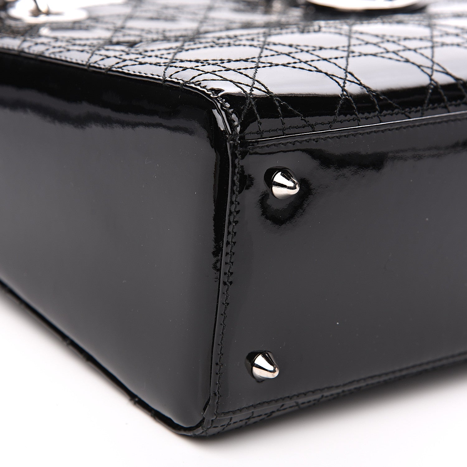 Christian Dior Patent Cannage Stitched Medium Lady Dior Black 8 of 9