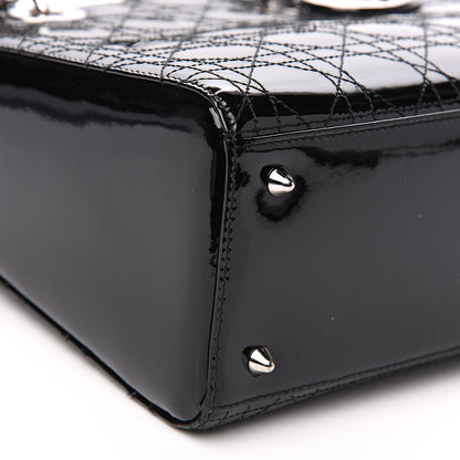 Christian Dior Patent Cannage Stitched Medium Lady Dior Black 8 of 9