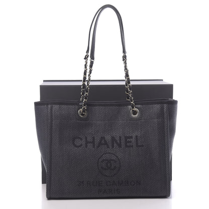 Chanel Mixed Fibers Calfskin Small Deauville Tote Black 11 of 11