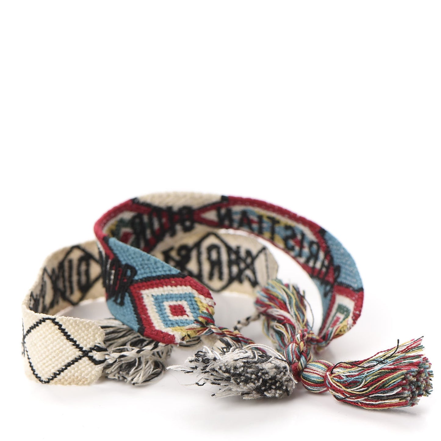 Woven Cotton J'Adior Friendship Bracelet Set White Multicolor