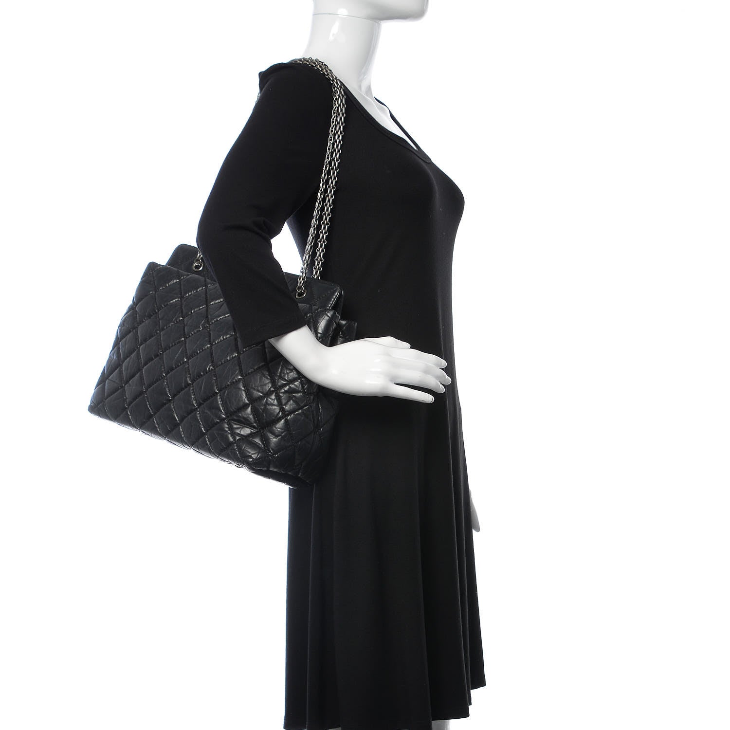 Chanel Aged Calfskin Reissue 2.55 Tote Black 2 of 11