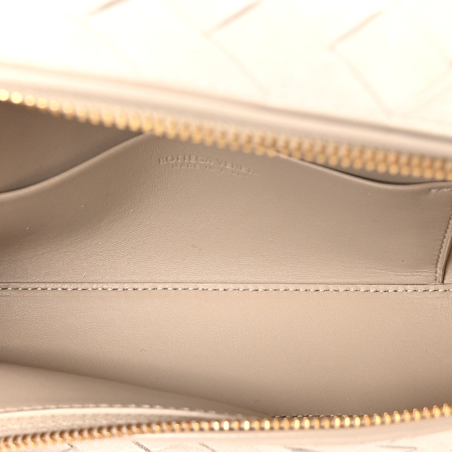 Bottega Veneta Suede Intrecciato Bang Bang Vanity Case Ecru