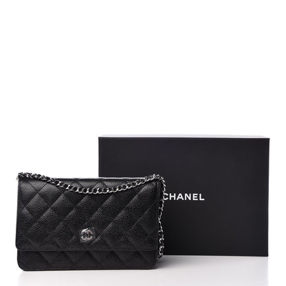 Chanel Caviar Quilted Wallet On Chain WOC Black 9 of 9