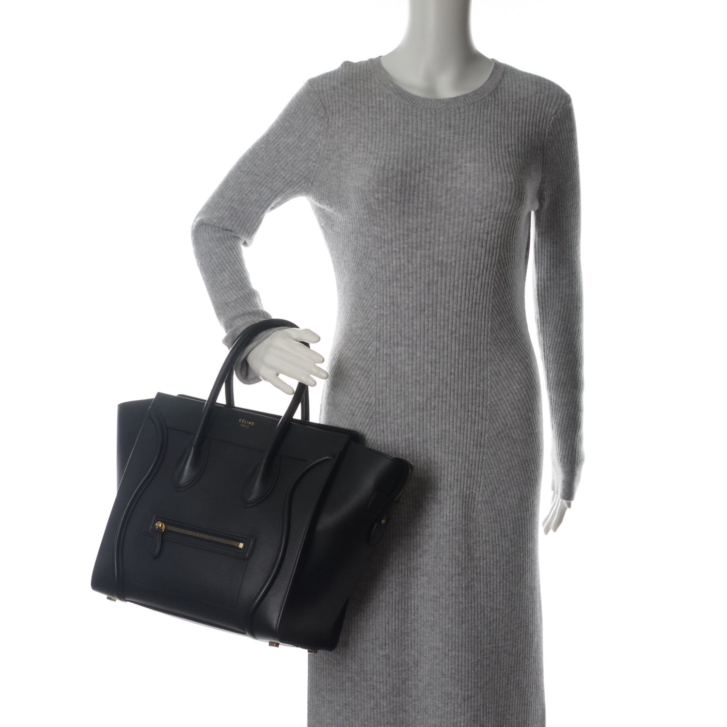 Celine Smooth Calfskin Mini Luggage Black 2 of 6