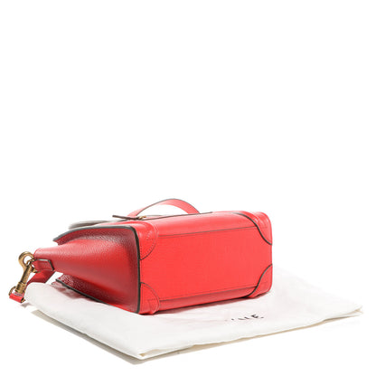 Celine Goatskin Nano Bi-Color Luggage Red 4 of 9