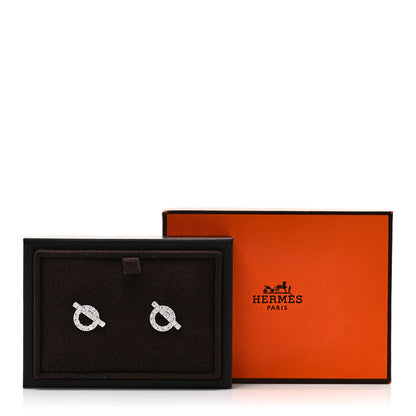 Hermes 18K White Gold Diamond Finesse Earrings 6 of 6