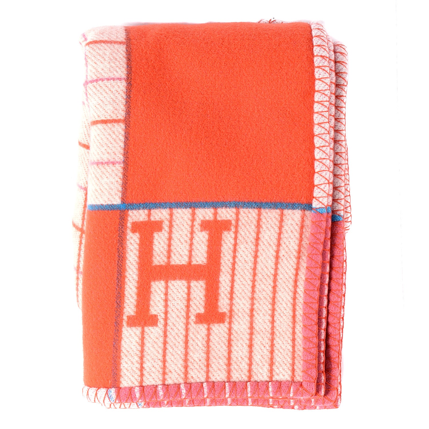 Hermes Wool Cashmere Avalon Passe-Passe Blanket Figue 1 of 6
