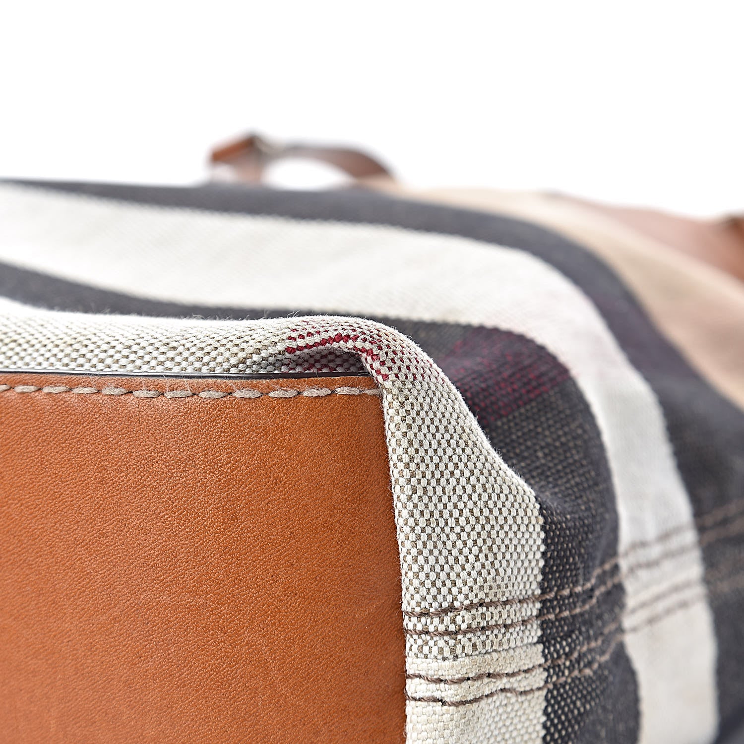 Burberry Canvas Mega Check Medium Tottenham Brit Tote Saddle Brown 13 of 17