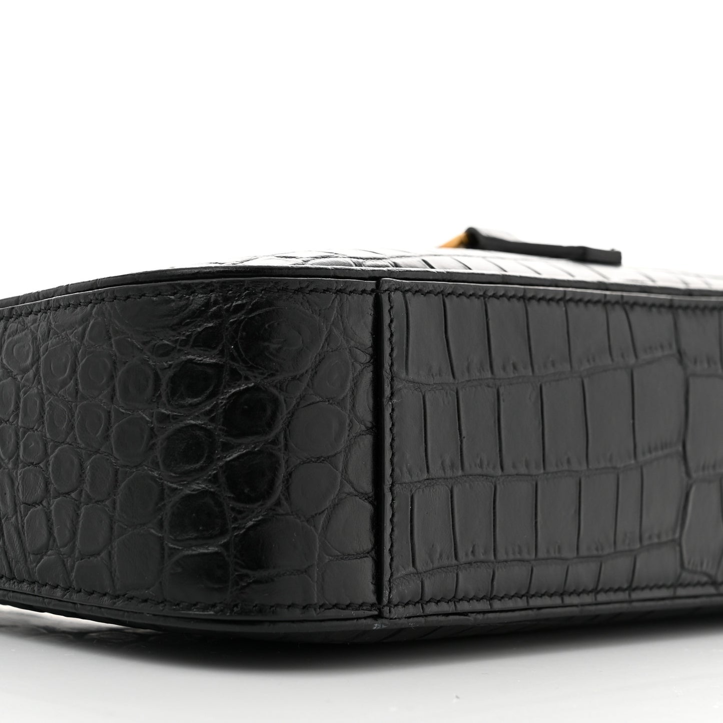 Calfskin Crocodile Embossed Le 5 A 7 Hobo Black