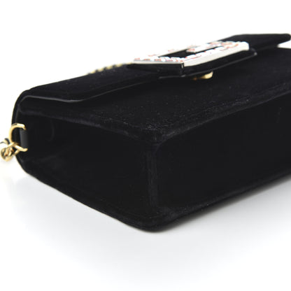 Gucci Velvet Crystal Square G Shoulder Bag Black 6 of 10