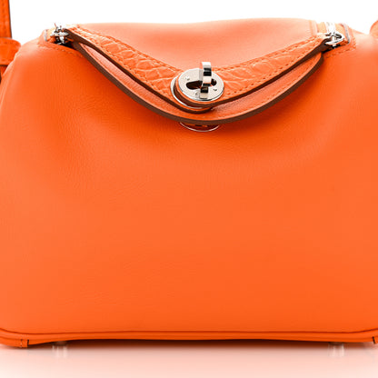 Hermes Matte Alligator Swift Mini Touch Lindy 20 Orange 8 of 10