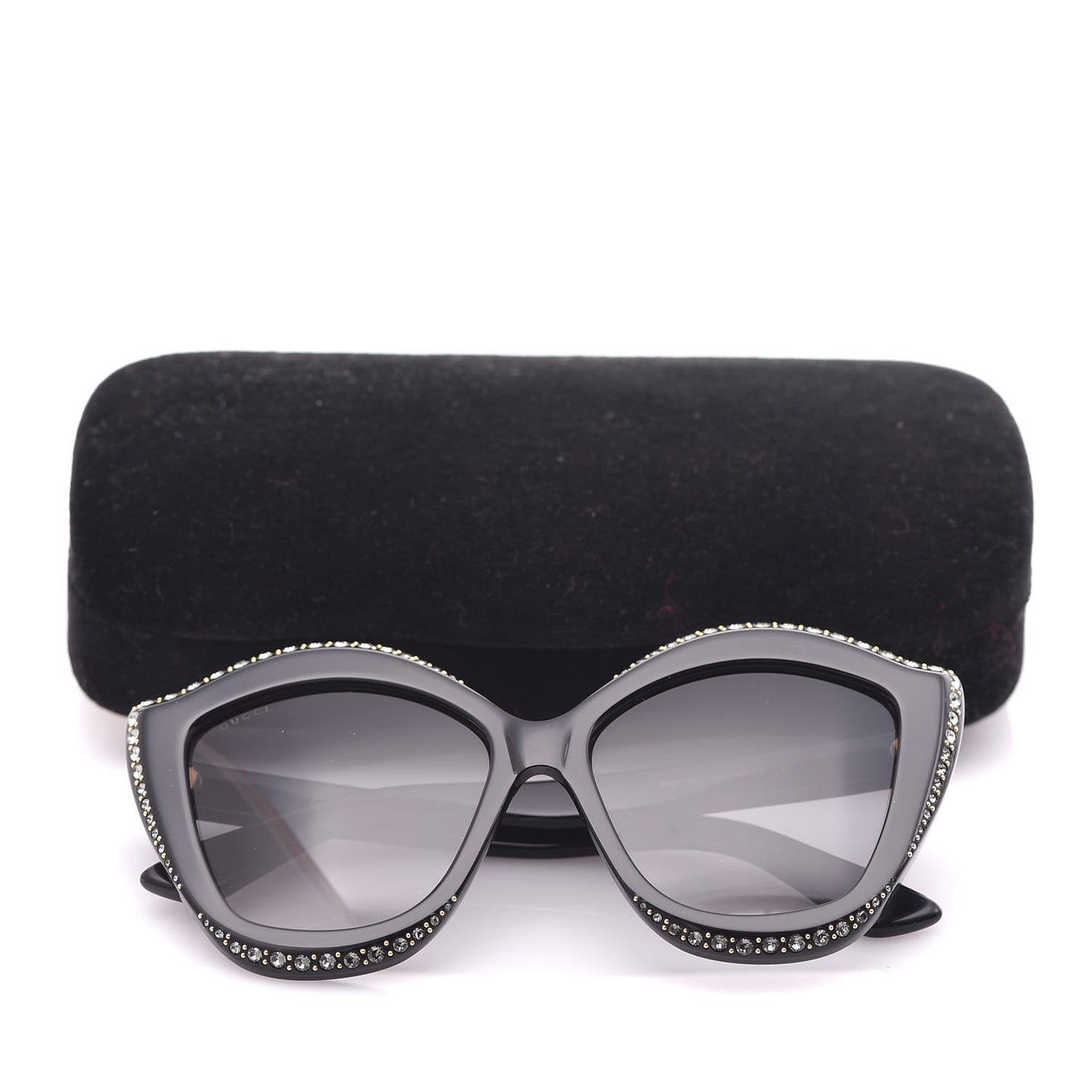 Crystal Cat Eye GG0118S Sunglasses Black
