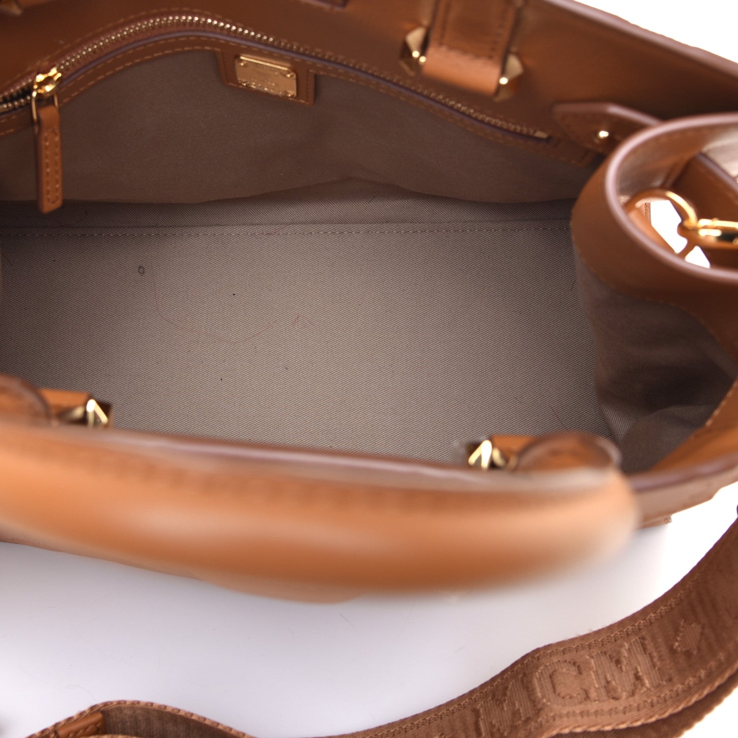 MCM Calfskin Ottomar Monogram Medium Essential Tote Cognac 5 of 8
