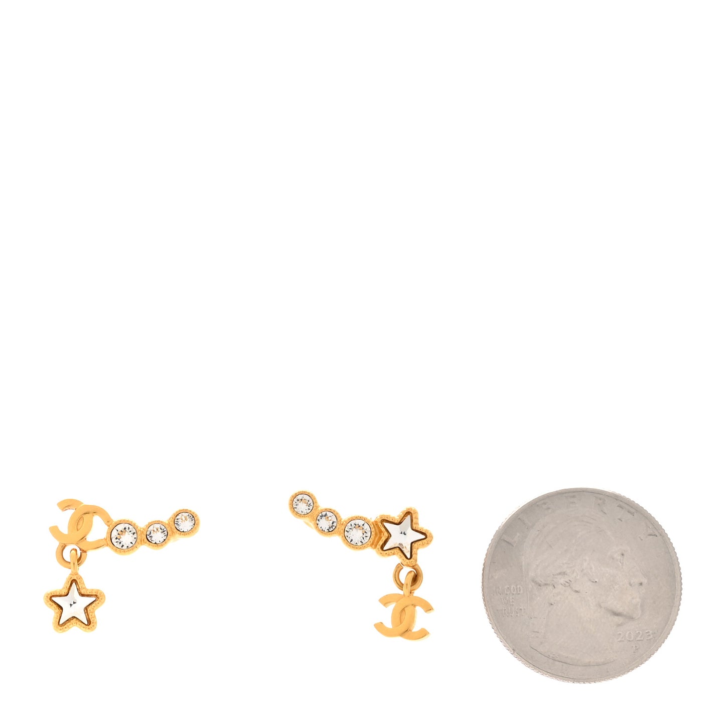 Crystal CC Shooting Star Earrings Gold