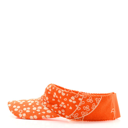 Hermes Cotton Les Leopards Golf Visor Geranium White 4 of 8