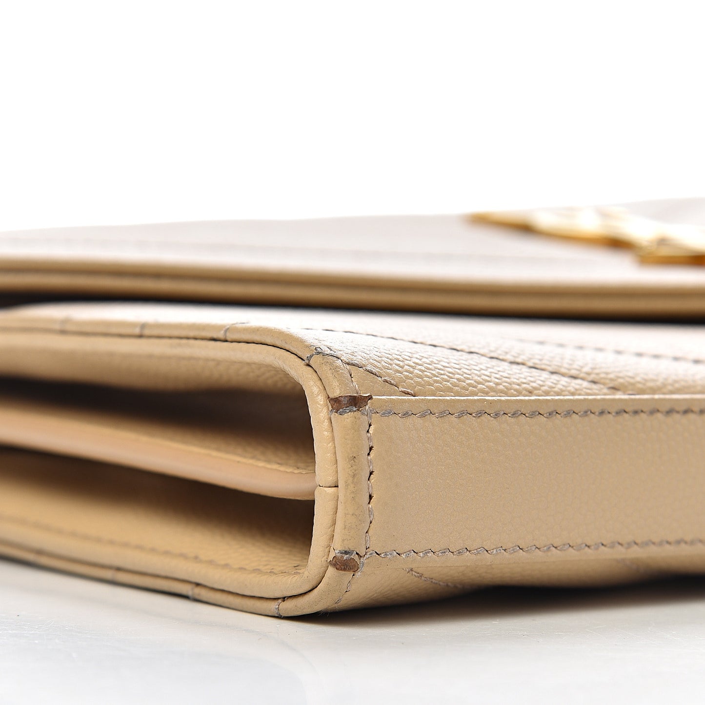 Grain De Poudre Matelasse Chevron Monogram Chain Wallet Nude Powder
