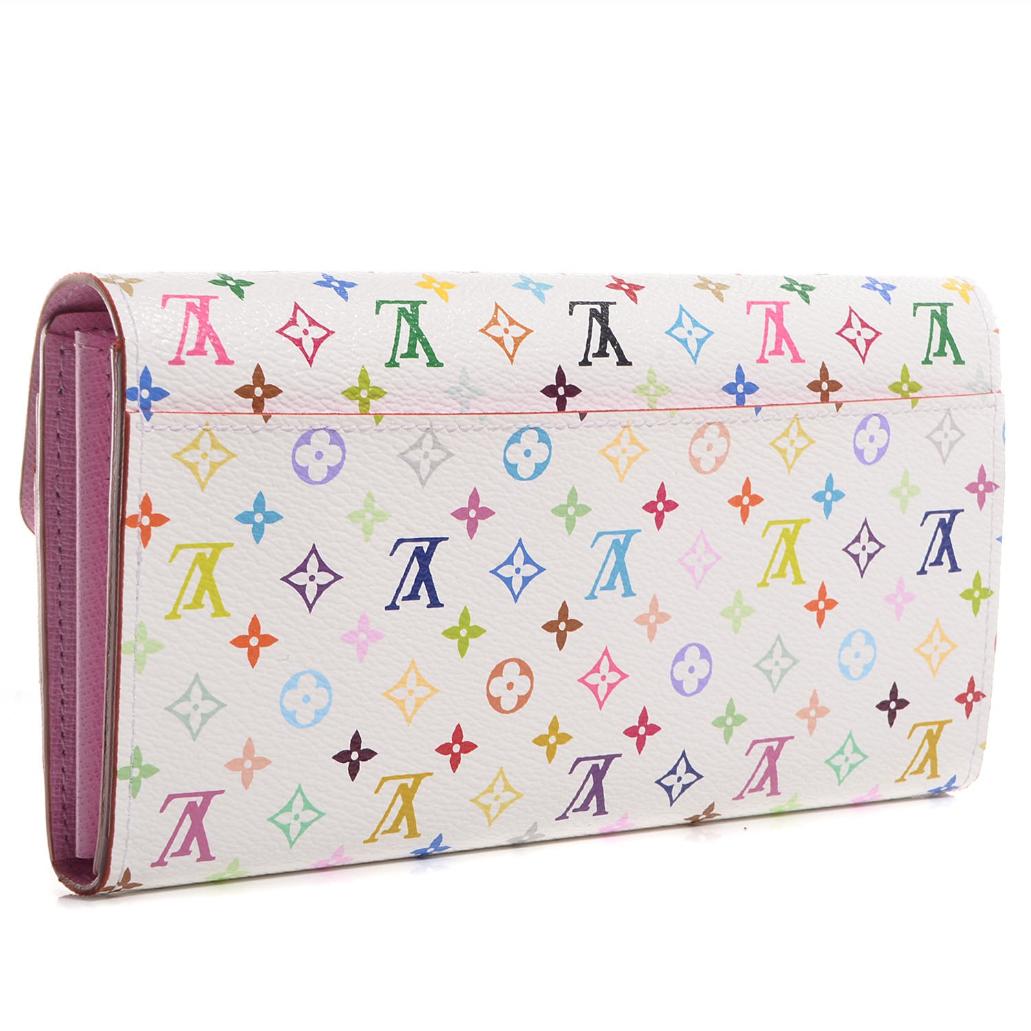 Louis Vuitton Monogram Multicolor Sarah Wallet NM White Litchi 3 of 8