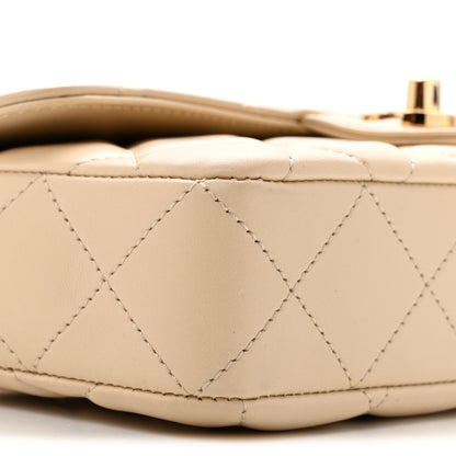 Chanel Lambskin Quilted Small East West Flap Beige 16 of 19