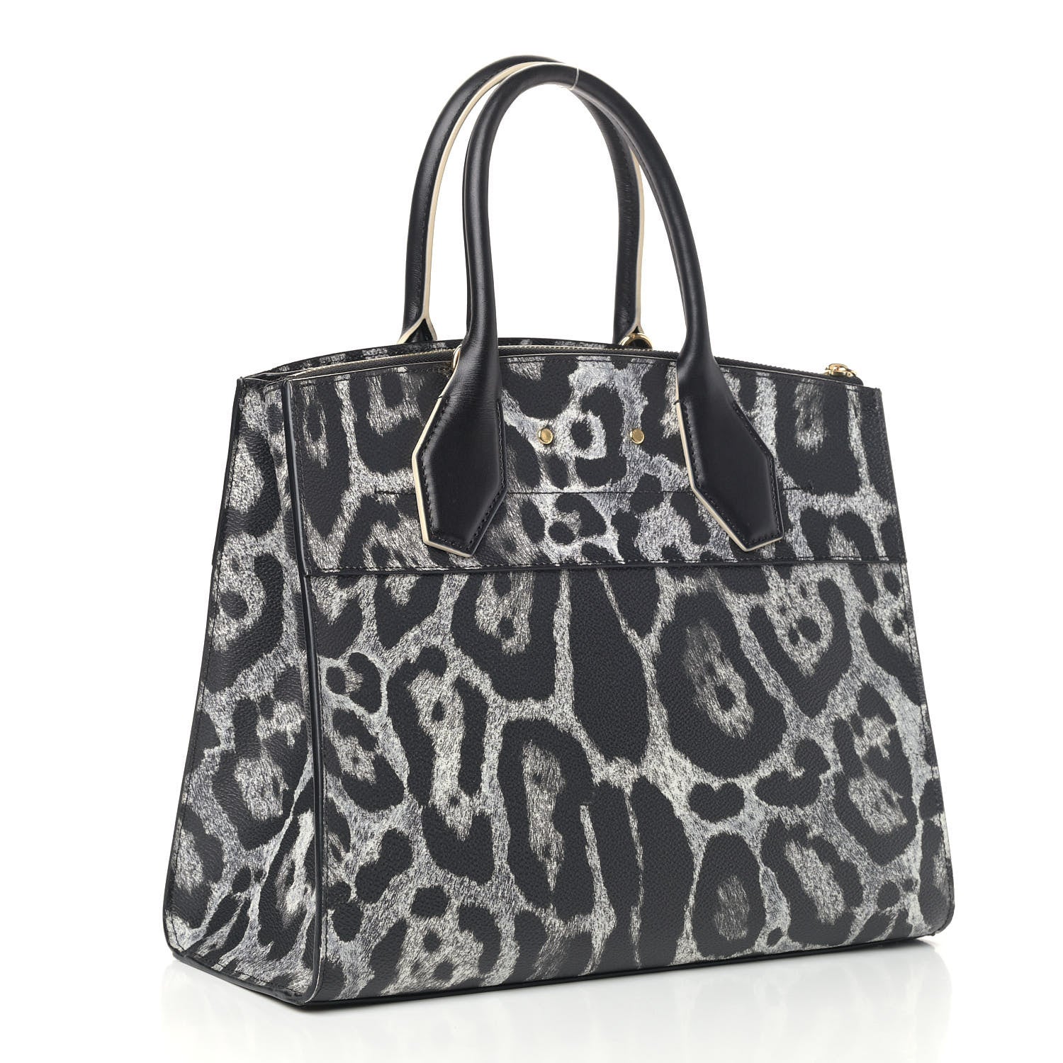 Louis Vuitton Canvas Calfskin Wild Animal Print City Steamer MM Black 2 of 4