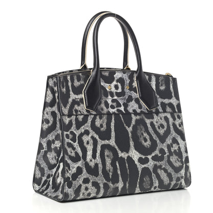Louis Vuitton Canvas Calfskin Wild Animal Print City Steamer MM Black 2 of 4