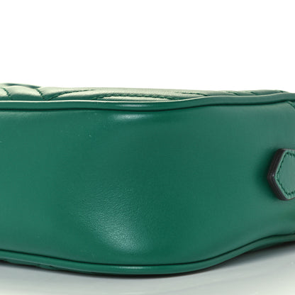 Gucci Calfskin Matelasse Small GG Marmont Chain Shoulder Bag Emerald Green 11 of 11