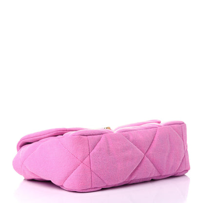 Chanel Denim Quilted Medium Chanel 19 Flap Neon Pink 3 of 10