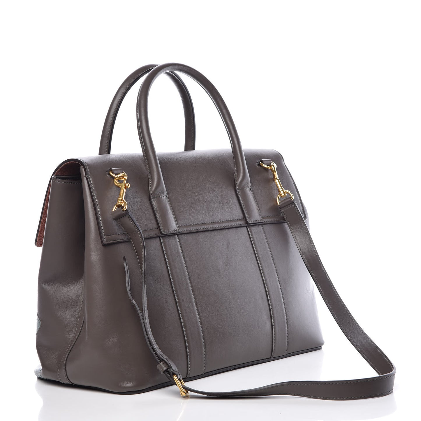 Smooth Calfskin Magnolia Patch Bayswater Dark Clay Chalk