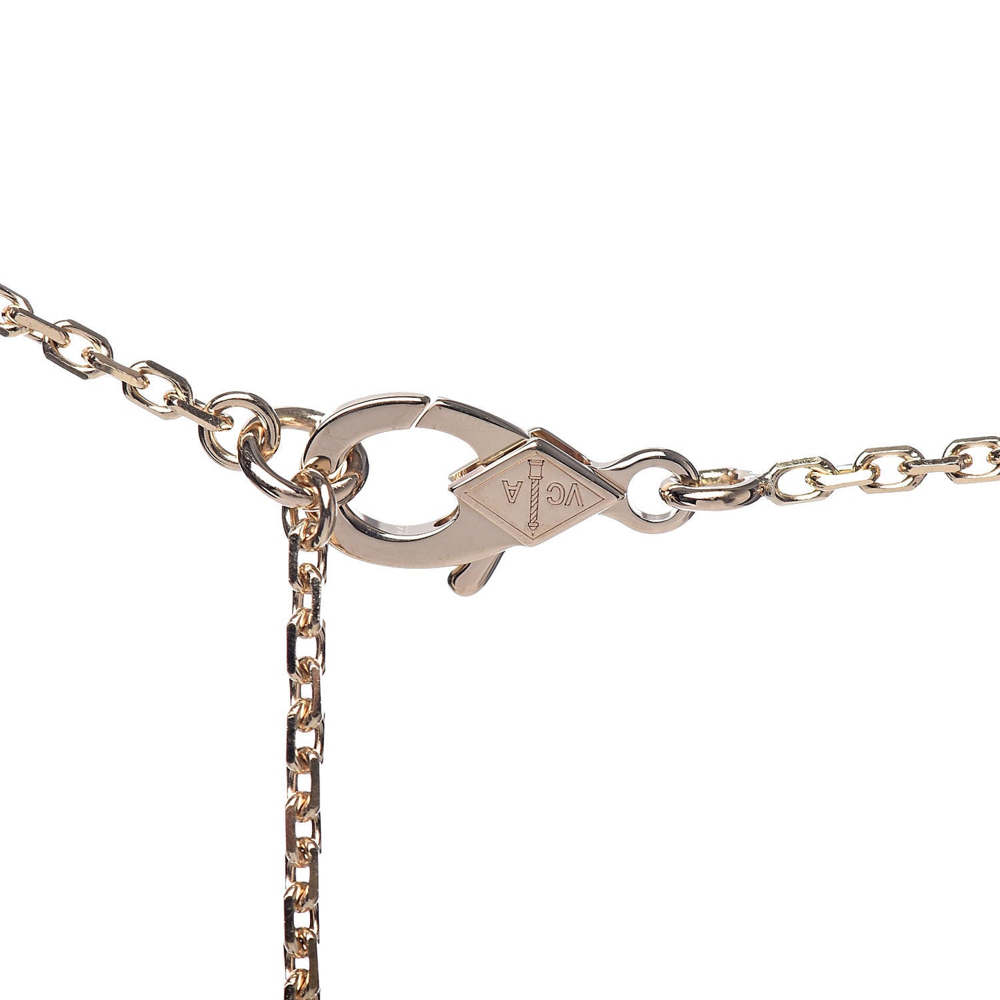 18K Yellow Gold Tiger Eye Vintage Alhambra Pendant Necklace