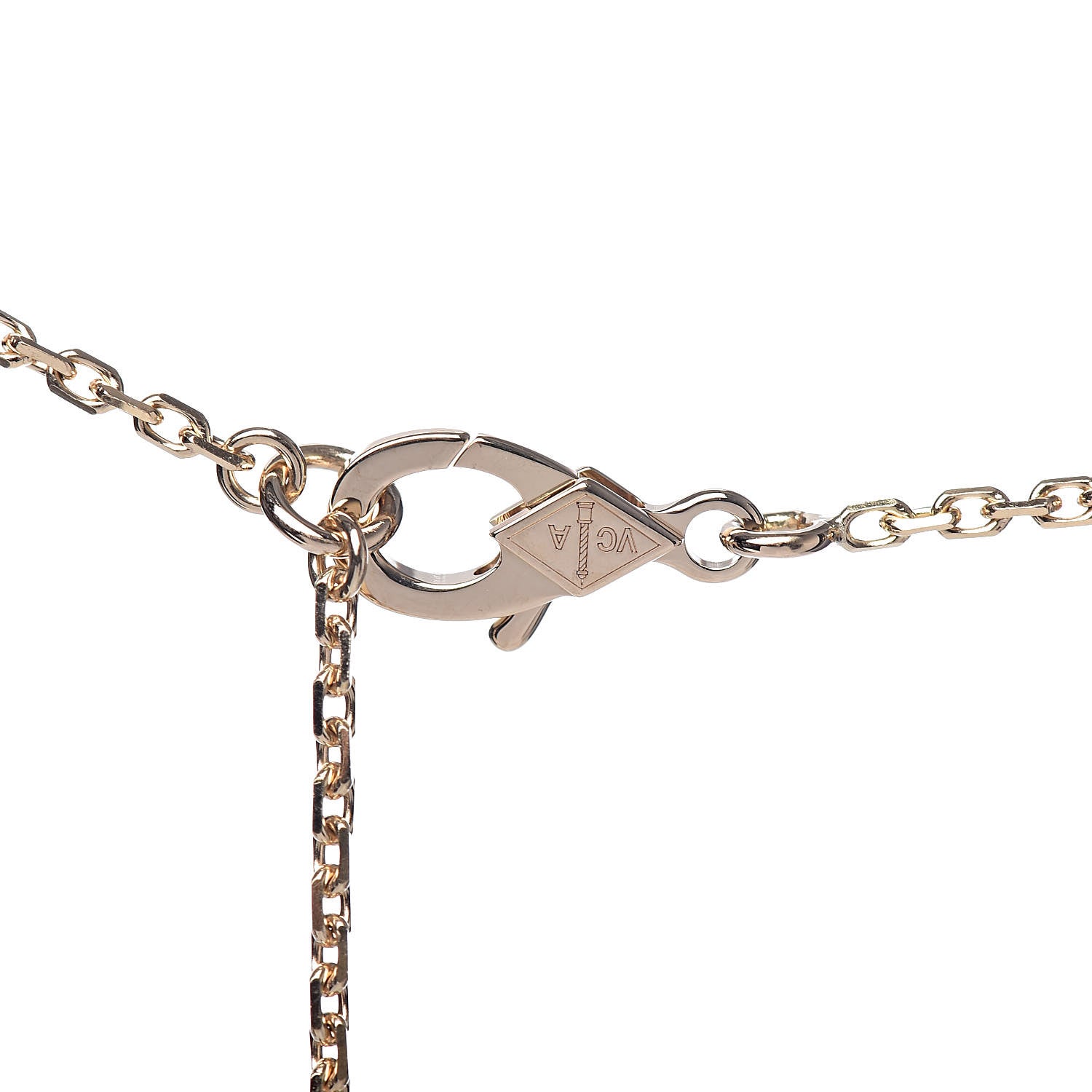 Van Cleef & Arpels 18K Yellow Gold Tiger Eye Vintage Alhambra Pendant Necklace 5 of 7
