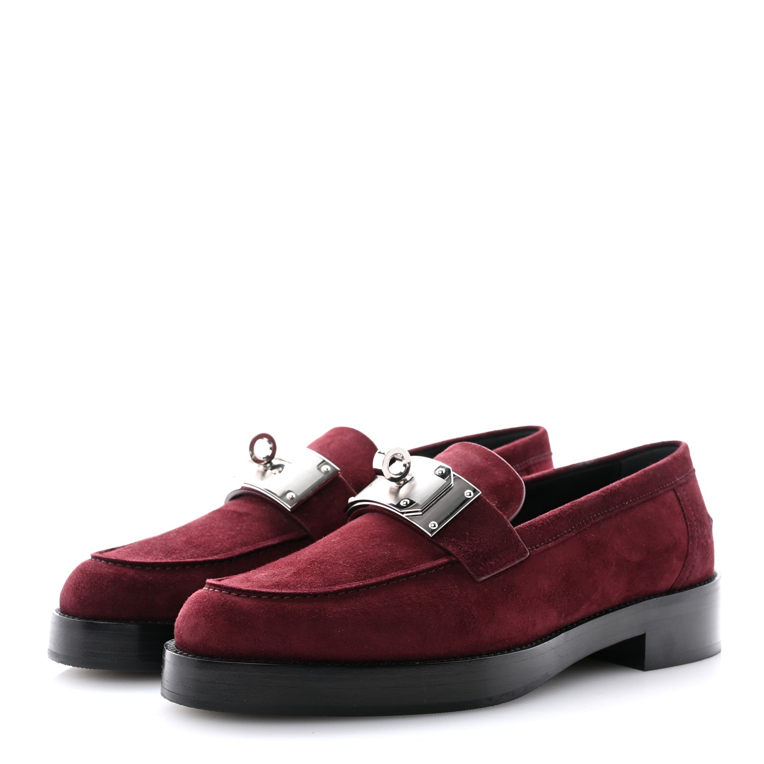Hermes Suede Goatskin Womens Hot Loafer 38.5 Marron Mahogany 3 of 10