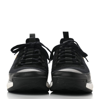 Chanel Velvet Calfskin Mixed Fibers CC Sneakers 37.5 Black 2 of 9
