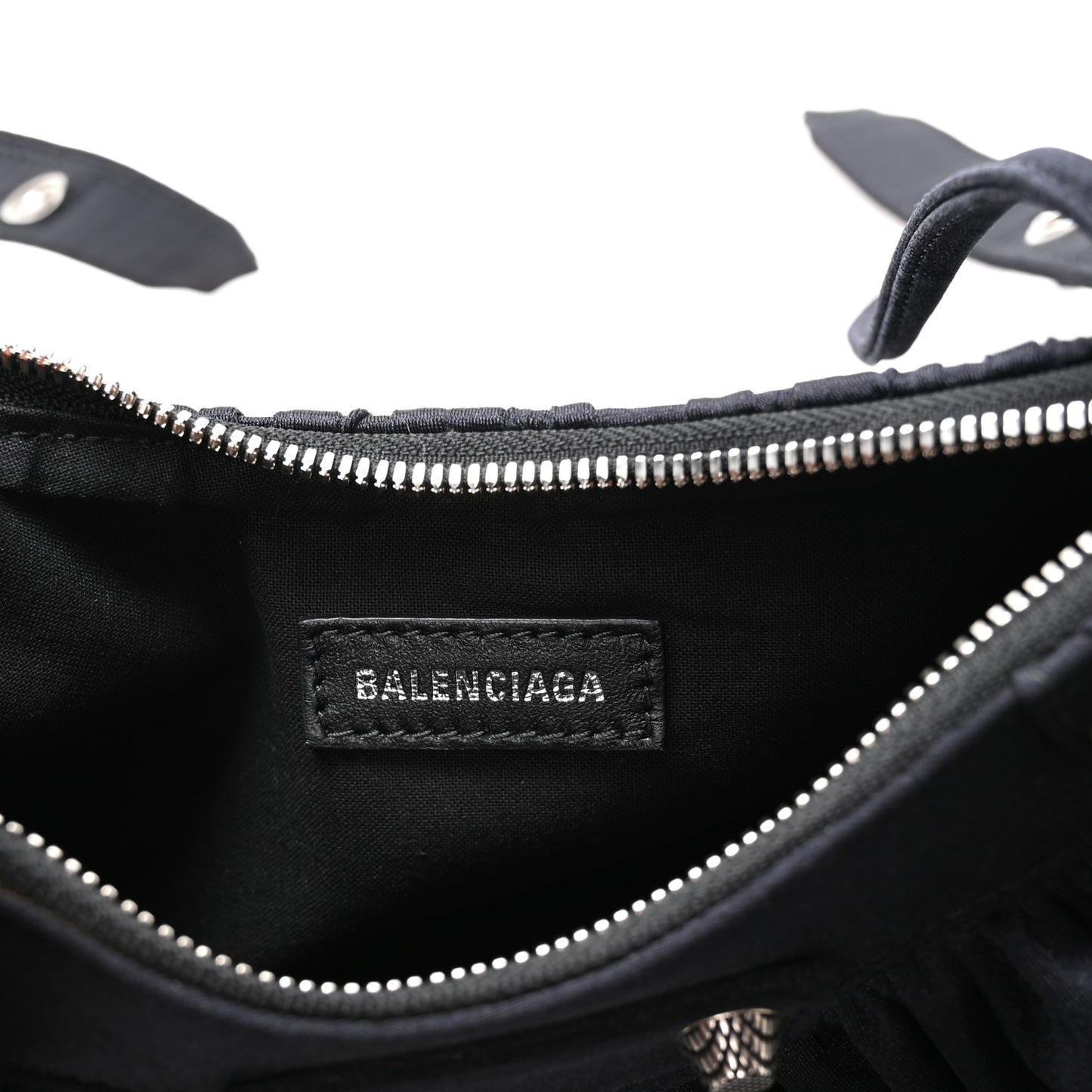 Ruffled Jersey Le Cagole Shoulder Bag XS Black