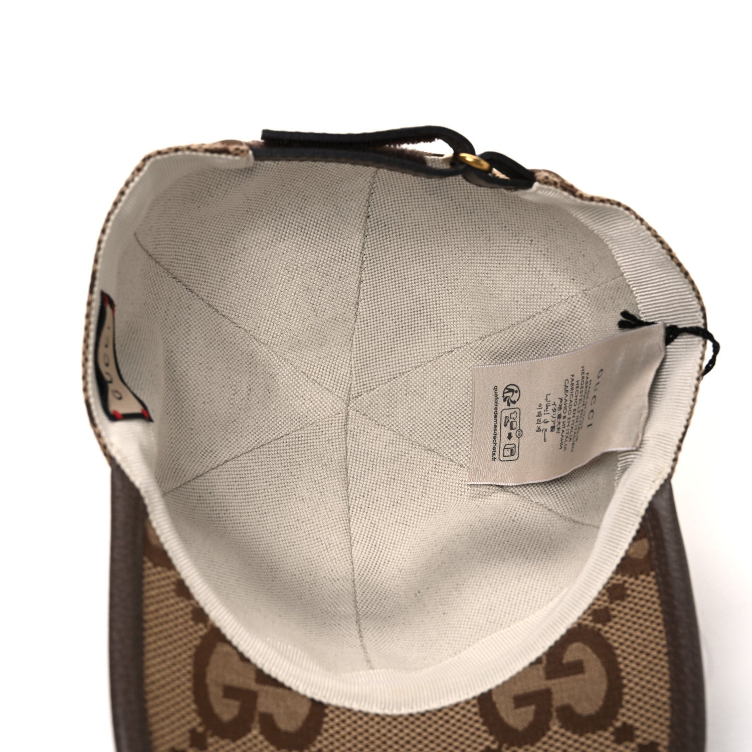 Gucci Monogram Jumbo GG Baseball Hat XS 55 Camel Ebony 7 of 8