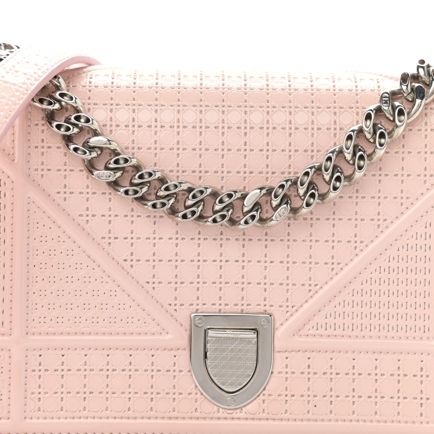 Christian Dior Patent Micro-Cannage Small Diorama Flap Bag Rose 8 of 16