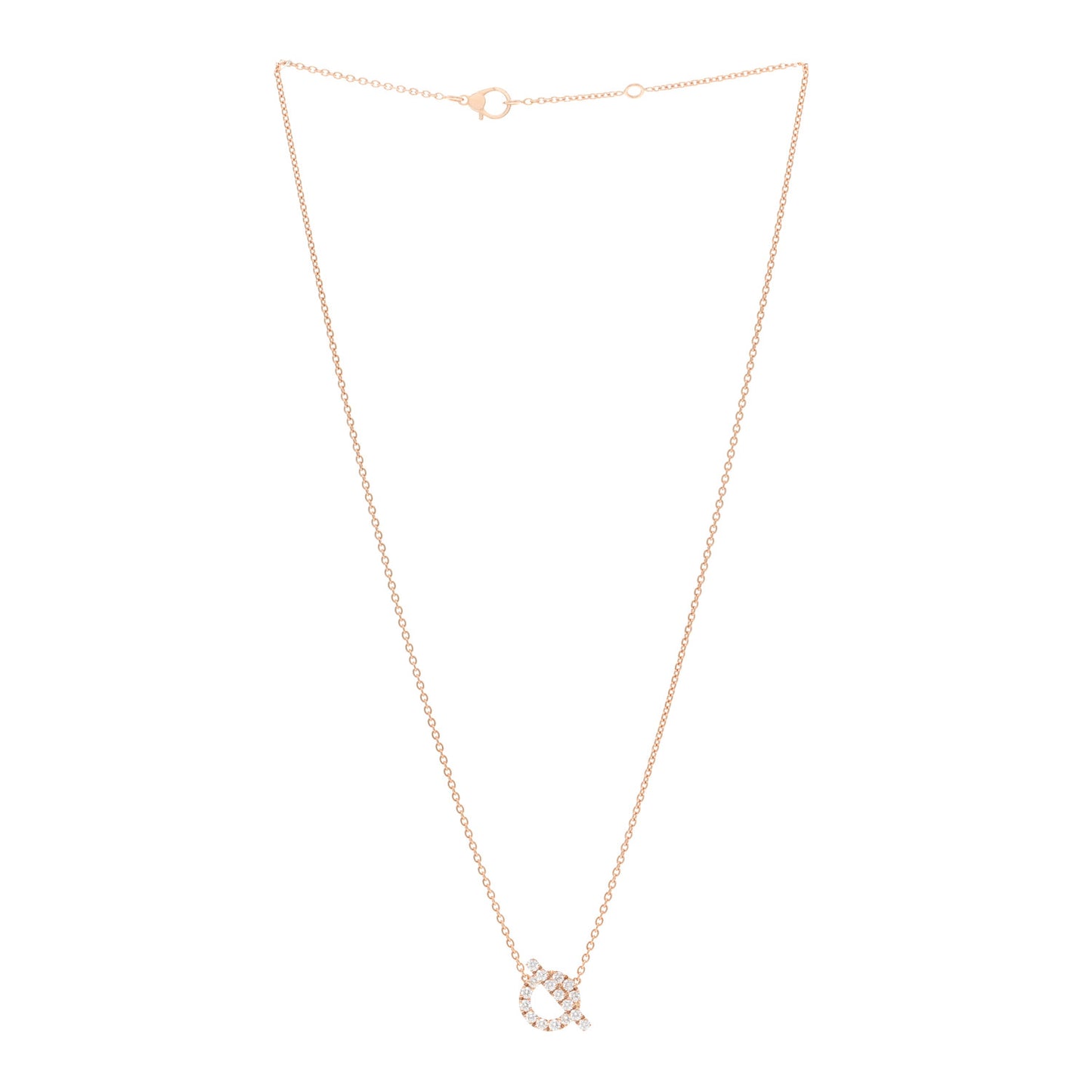 18K Rose Gold Diamond Finesse Pendant Necklace