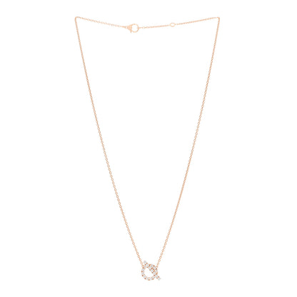 Hermes 18K Rose Gold Diamond Finesse Pendant Necklace 3 of 5