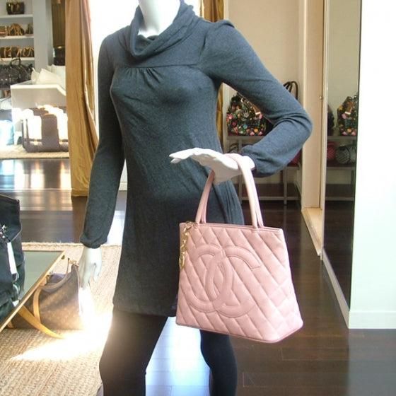 Chanel Caviar Medallion CC Tote Pink 2 of 10