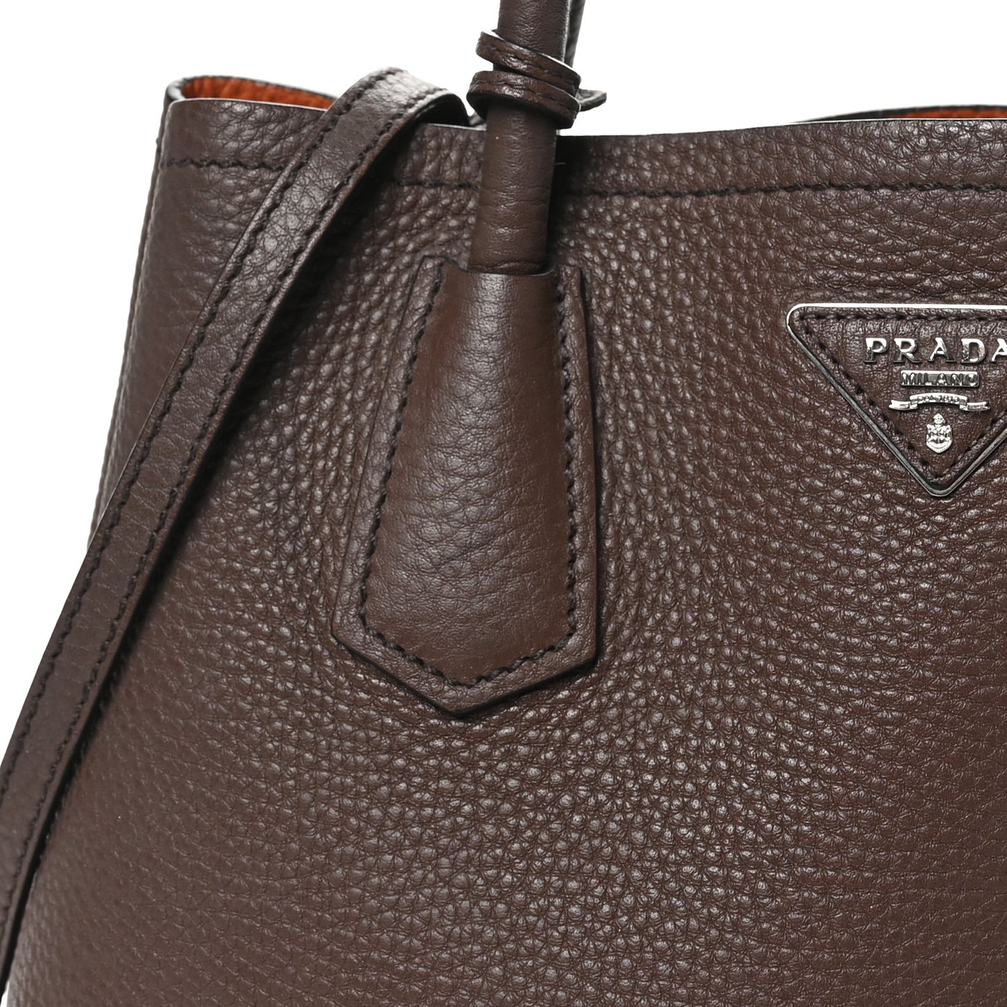 Vitello Daino Small Double Bag Bruciato Rame