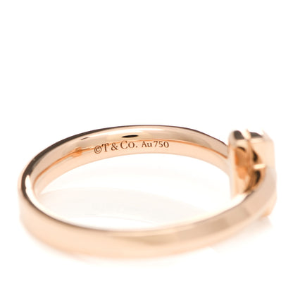 Tiffany 18K Rose Gold Diamond T T1 Ring 53 6.25 5 of 6