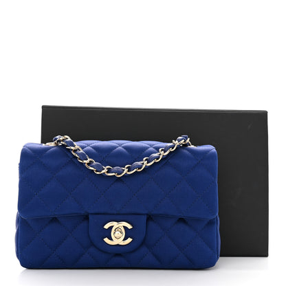 Chanel Satin Quilted Mini Rectangular Flap Blue 11 of 11