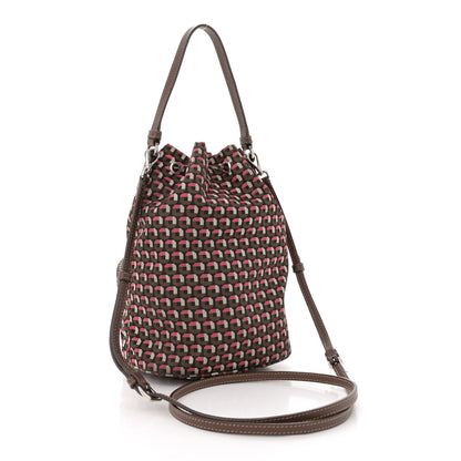 Prada Nylon Saffiano Otta Print Bucket Crossbody Bag Rosa 3 of 11